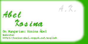 abel kosina business card