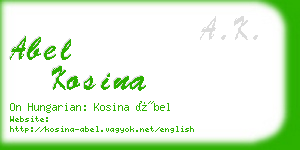 abel kosina business card